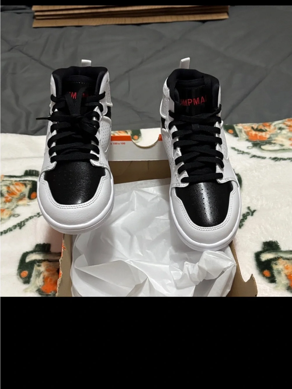 Kids Jordan Black & White High-Top Sneakers